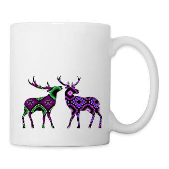 Hirsch - Tasse - Weiß - Rechts