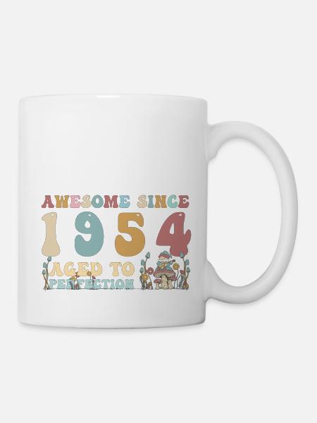 Super seit 1954 - 69. Geburtstag - 2023 Groovy - Tasse - Weiß