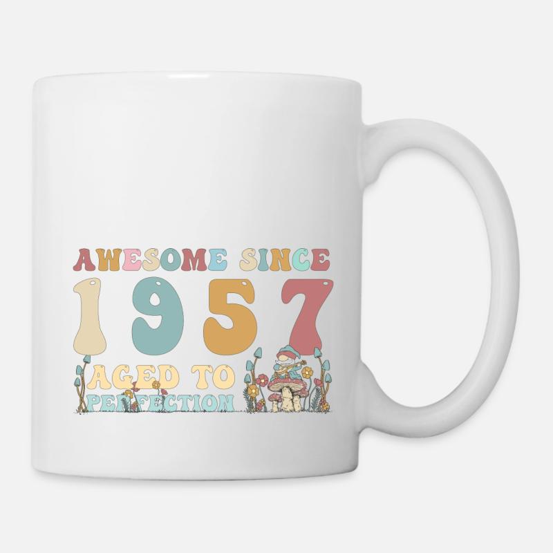 Super seit 1957 - 66. Geburtstag - 2023 Groovy - Tasse - Weiß