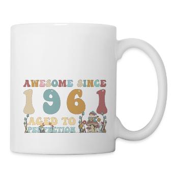Awesome since 1961 - 62nd Birthday - 2023 Groovy - Mug - white - Right