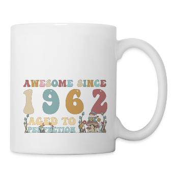 Awesome since 1962 - 61st Birthday - 2023 Groovy - Mug - white - Right