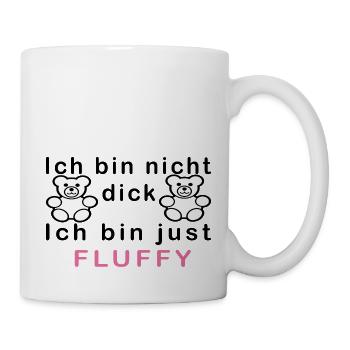 T-Shirt|Aufdruck|Teddybär|Fluffy|Anders|Niedlich| - Tasse - Weiß - Rechts