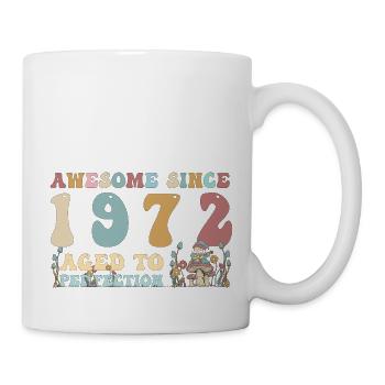 Super seit 1972 - 51. Geburtstag - 2023 Groovy - Tasse - Weiß - Rechts