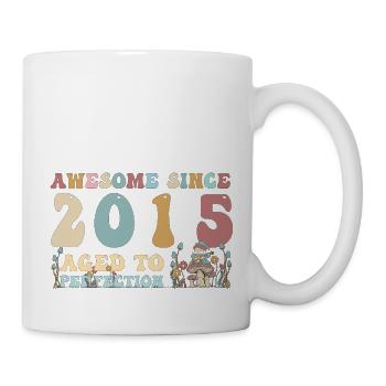 Super seit 2015 - 8. Geburtstag - 2023 Groovy - Tasse - Weiß - Rechts