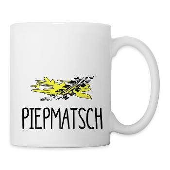 Piep Matsch versus Piep Matz - Tasse - Weiß - Rechts