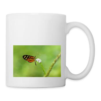le papillon sur la fleur - Mug blanc - blanc - Droite
