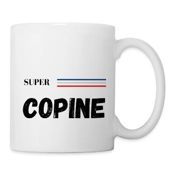 super copine - t-shirt assorti - Mug blanc - blanc - Droite