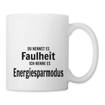 Faulheit vs Energiesparmodus - Tasse - Weiß - Rechts