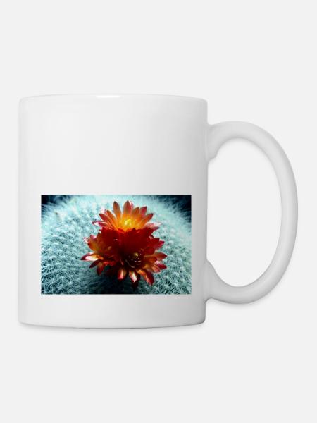 Blühender Kaktus - Tasse - Weiß