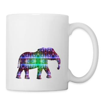 bunter Elefant - Tasse - Weiß - Rechts