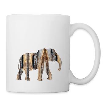 brauner Elefant - Tasse - Weiß - Rechts