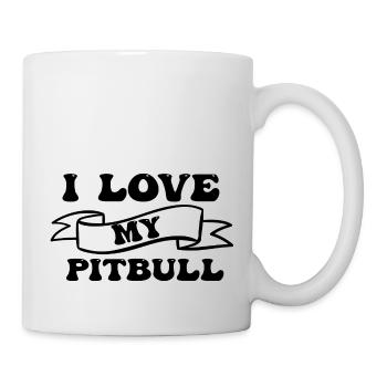 I love my Pitbull - Tasse - Weiß - Rechts