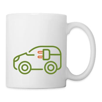 e car electric car green electric e car - Mug - white - Right