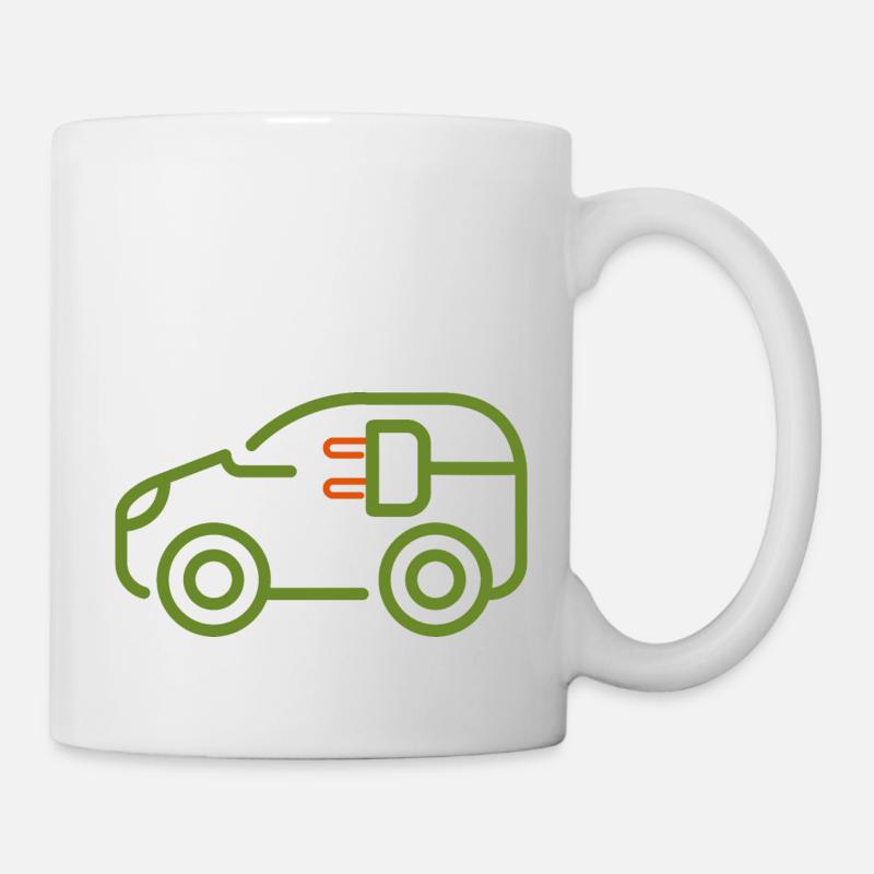 e car elektro auto grün elektrisch e auto - Tasse - Weiß