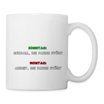 Die Fahne stört - Tasse - Weiß - Rechts