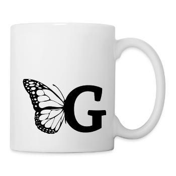 lettre g papillon - Mug blanc - blanc - Droite