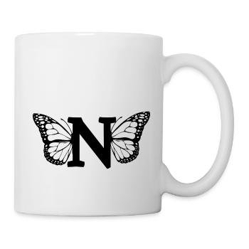 letter n butterfly - Mug - white - Right