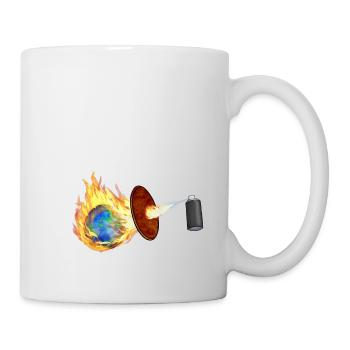 Money burning earth - Mug - white - Right