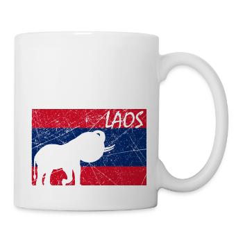 Laos Laote Laoten Stolz Flagge Kreis I Geschenk - Tasse - Weiß - Rechts