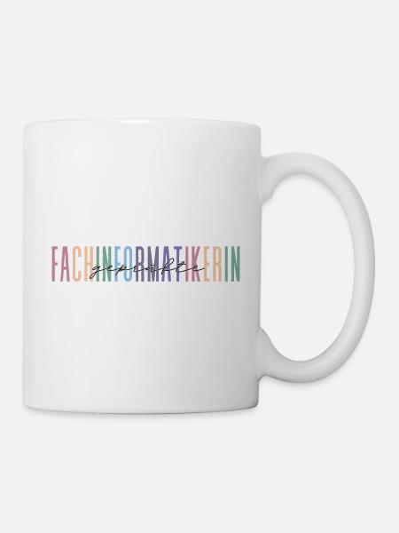 geprüfte Fachinformatikerin - buntes Design - Tasse - Weiß
