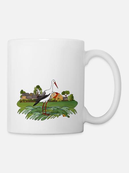 Oiseau cigogne - Mug blanc - blanc