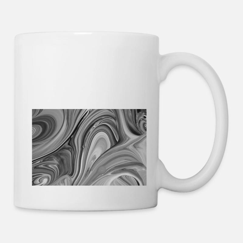 Gros plan du vortex de couleur noir et blanc - Mug blanc - blanc