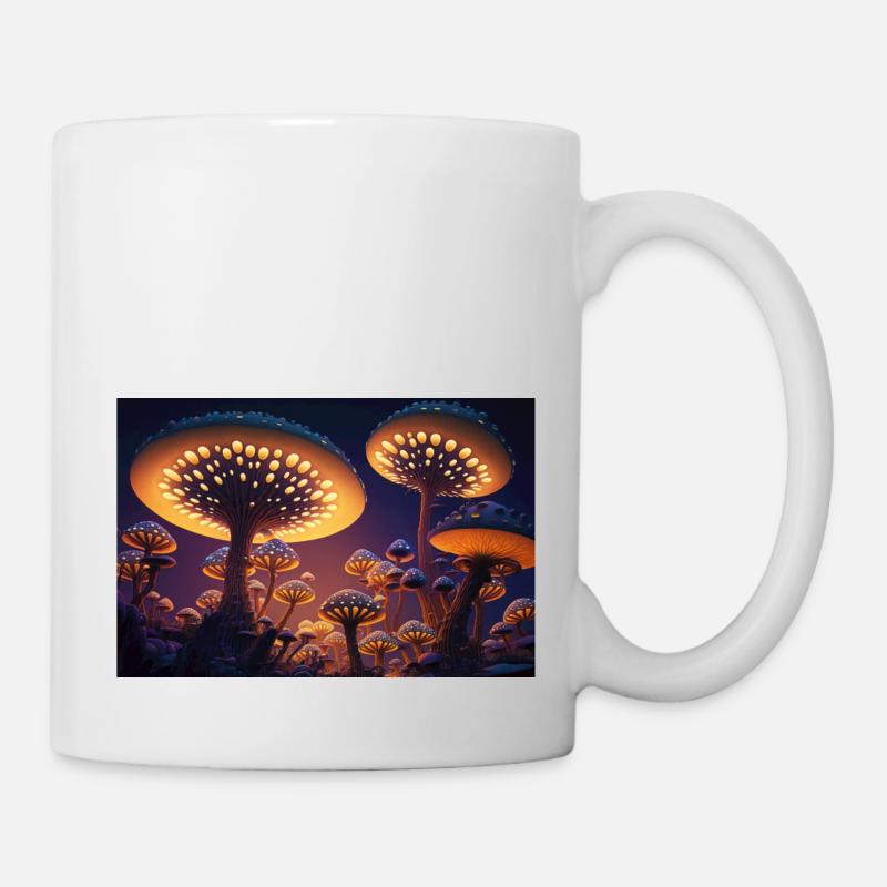 Pilz-Stadt - Tasse - Weiß