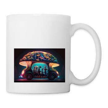Pilz-Auto - Tasse - Weiß - Rechts