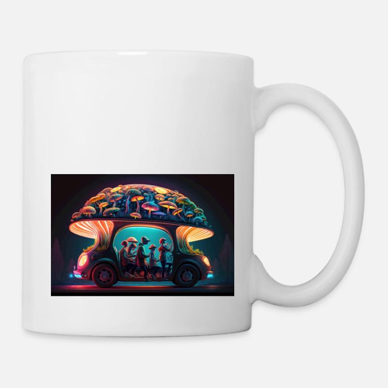 Voiture champignon - Mug blanc - blanc