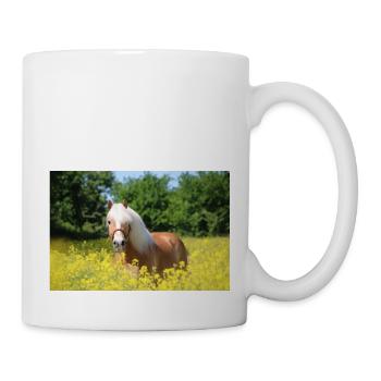 Haflinger im Raps - Tasse - Weiß - Rechts