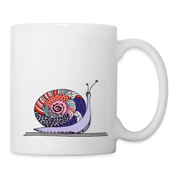 Schnecke - Tasse - Weiß - Rechts