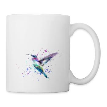 hummingbird, graffiti, painting, watercolor, bird, colorful - Mug - white - Right