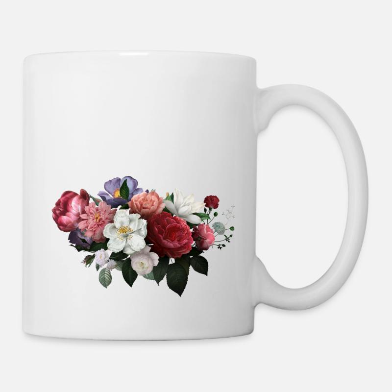 Aquarell Blumen - Tasse - Weiß