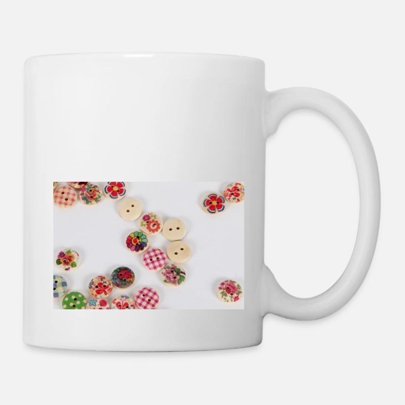 bunte Knöpfe - Tasse - Weiß