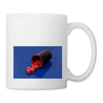 Cubes rouges avec coupe à dés - Mug blanc - blanc - Droite
