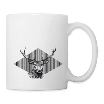 Hirsch - Tasse - Weiß - Rechts