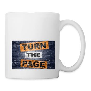 Blättern Sie die Seite um und sagen Sie Schriftzug Graffiti - Tasse - Weiß - Rechts