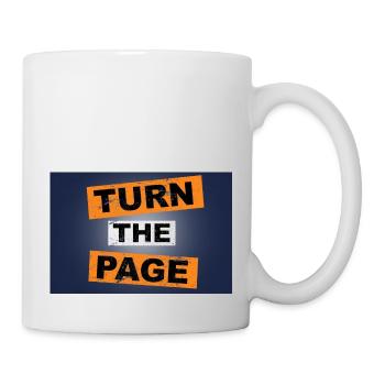 Turn the Page saying lettering - Mug - white - Right