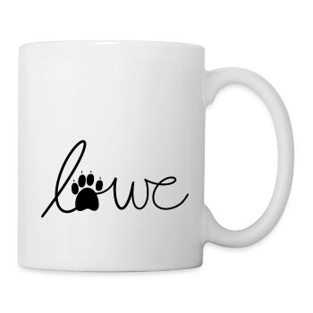 Löwe, Katzenschrift - Tasse - Weiß - Rechts