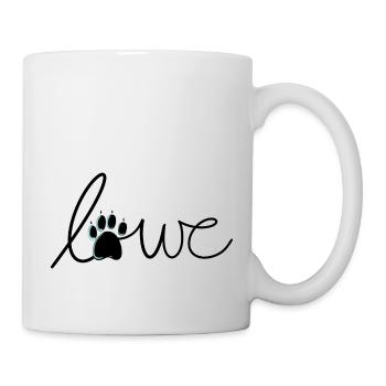 Löwe, Schriftzug blau - Tasse - Weiß - Rechts