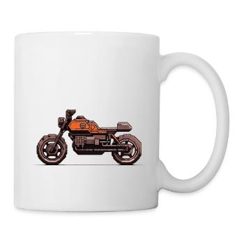 8 bit vintage motorcycle for motorcyclists - Mug - white - Right