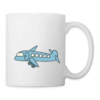 Blaues Flugzeug - Tasse - Weiß - Rechts