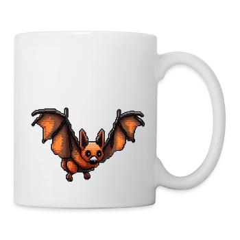 Flughund erinnert an retro Videospiel 8 Bit Grafik - Tasse - Weiß - Rechts