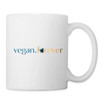 Vegane Forever Blue Gold Blume - Tasse - Weiß - Rechts