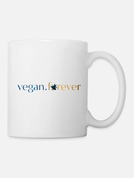 Vegan forever blue gold flower - Mug blanc - blanc