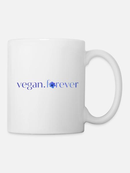 Vegan forever blue flower - Mug blanc - blanc