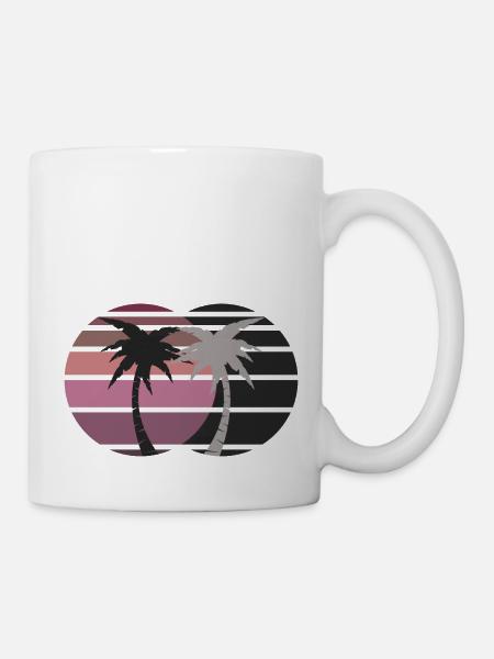 Palmen im Retro-Style - Tasse - Weiß