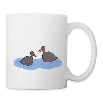 Ducks swimming in pond - Mug - white - Right
