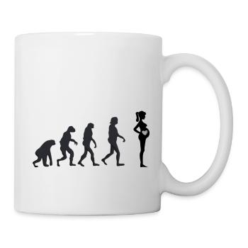 Schwanger - Menschliche Evolution - Tasse - Weiß - Rechts