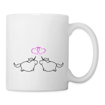 fat unicorns love - Tasse - Weiß - Rechts